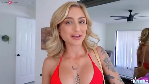 Sexy chick gets banged by a coupl accept