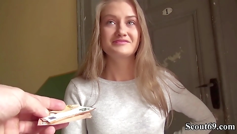 Sexy blonde fucked by a younger