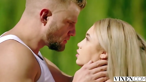 Hot blonde fucked in group sex