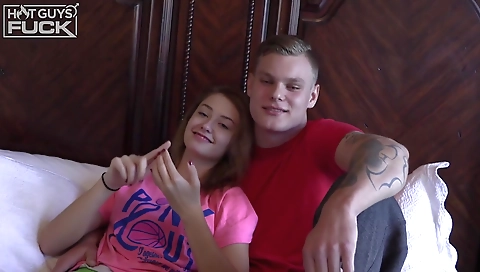 Sexy brunette hair in blowjob