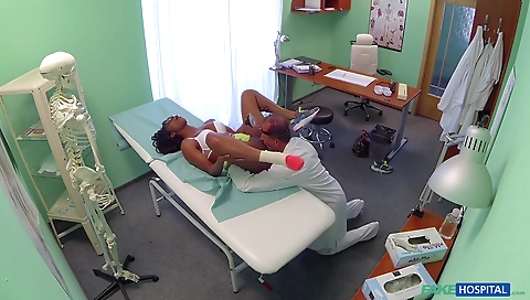 Hot milf shows off her black pussy and doorway