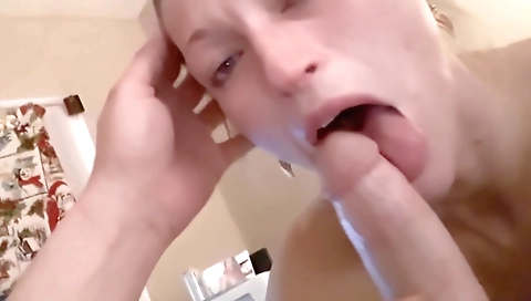 Sexy chick swallows a load of cum